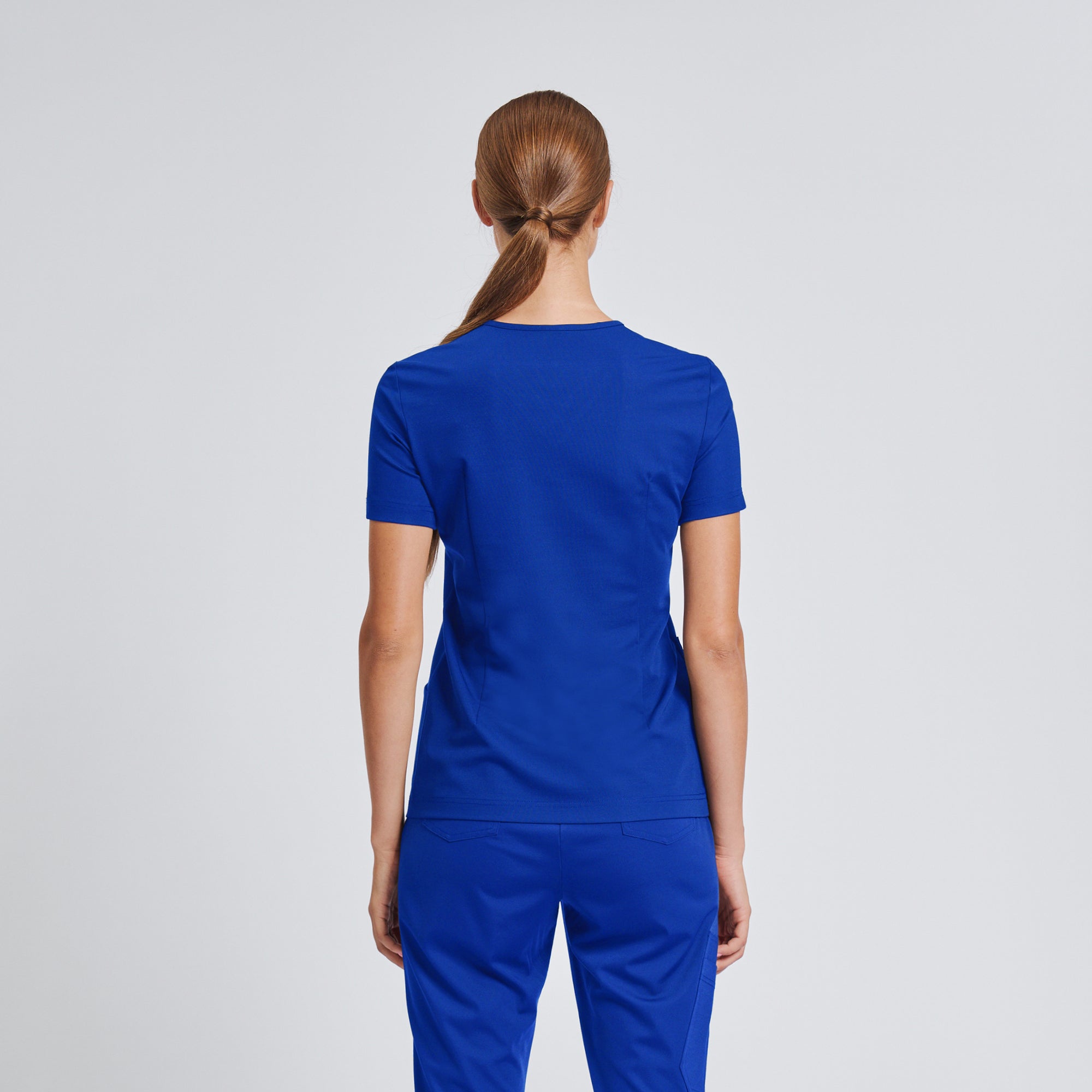 Image of Zenir | Women's Soft Stretch Scrub Top - Royal Blue