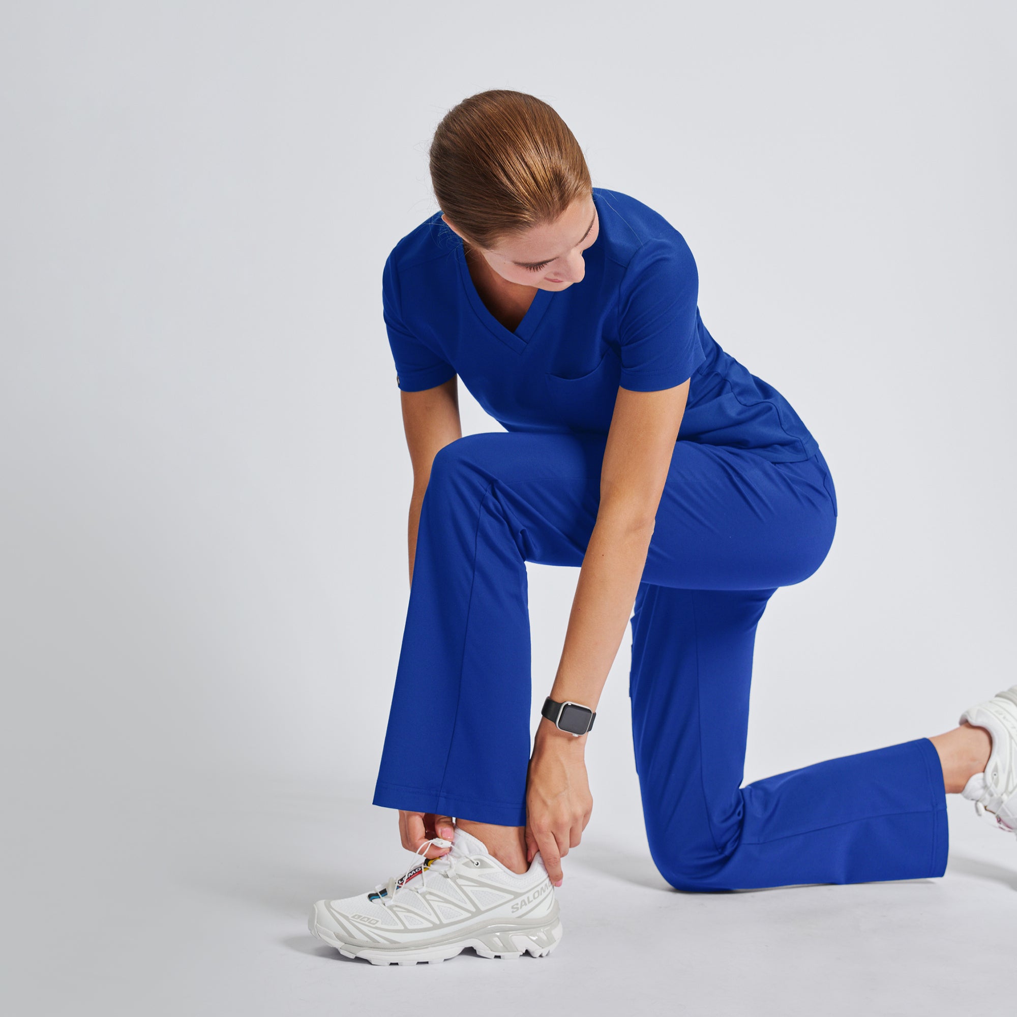 Image of Zenir | Women's Soft Stretch Scrub Top - Royal Blue