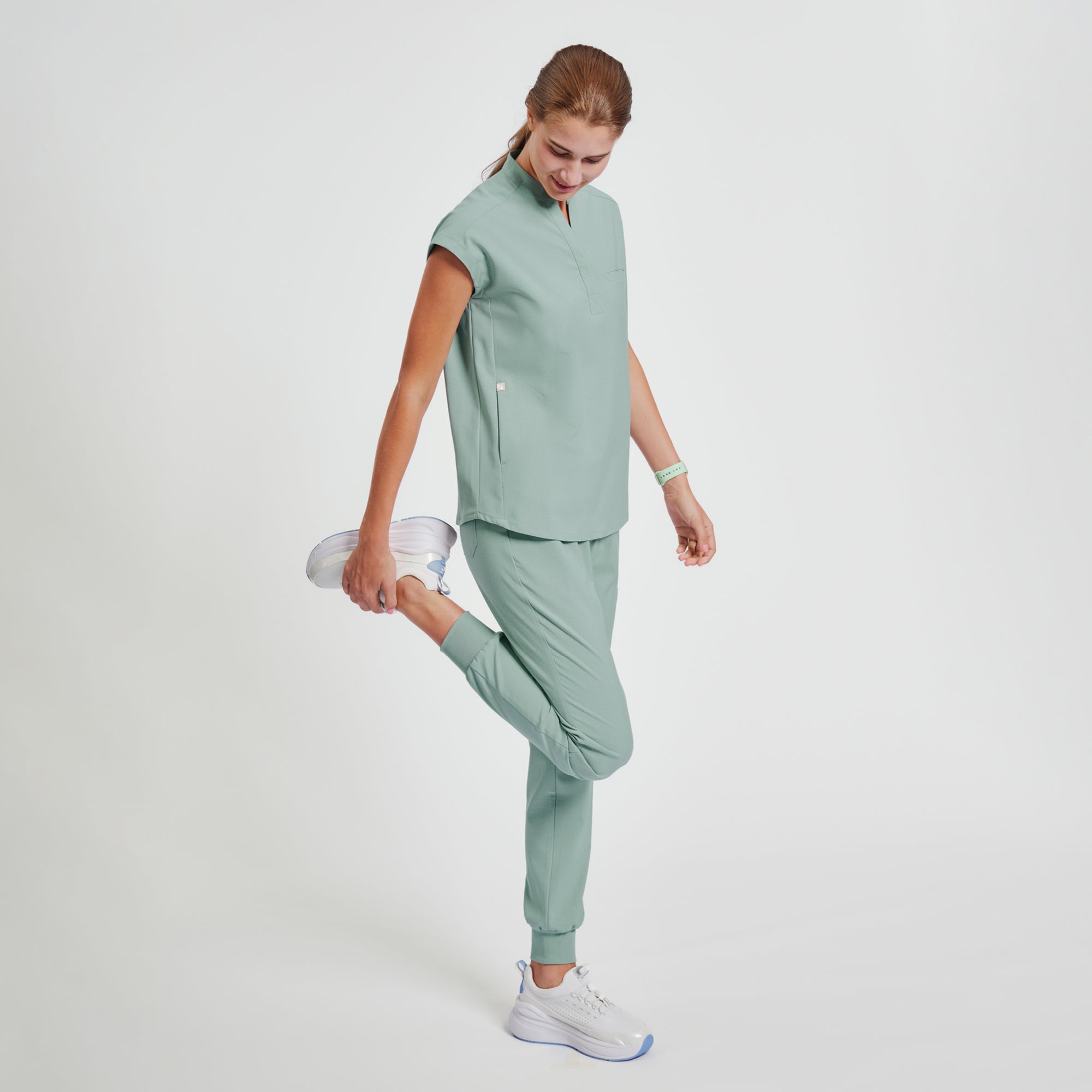 Image of Zenir | Women's Easy-Fit Jogger Scrub Pants - Sage Green