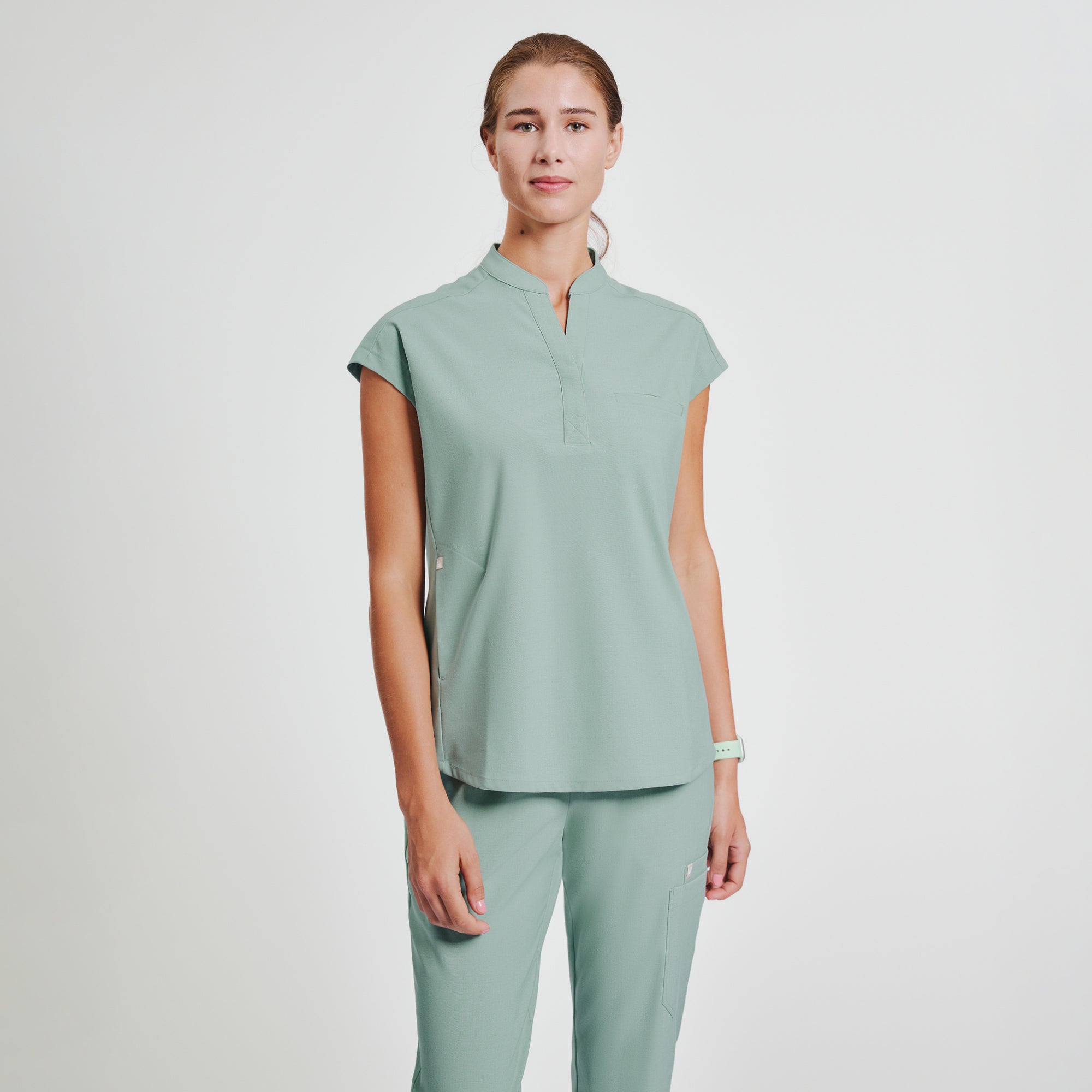 Image of Zenir | Women's Easy-Fit Jogger Scrub Pants - Sage Green