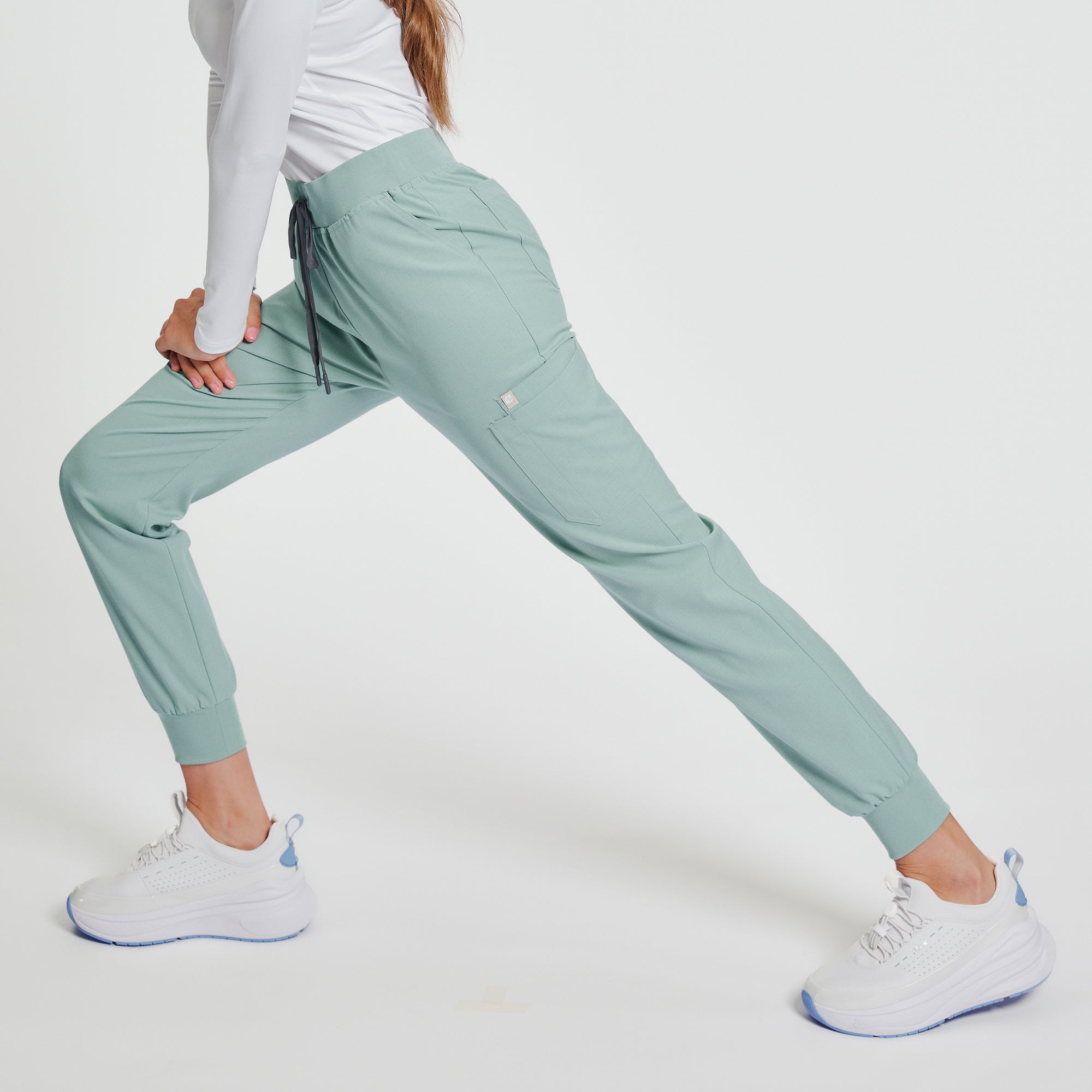 Image of Zenir | Women's Easy-Fit Jogger Scrub Pants - Sage Green