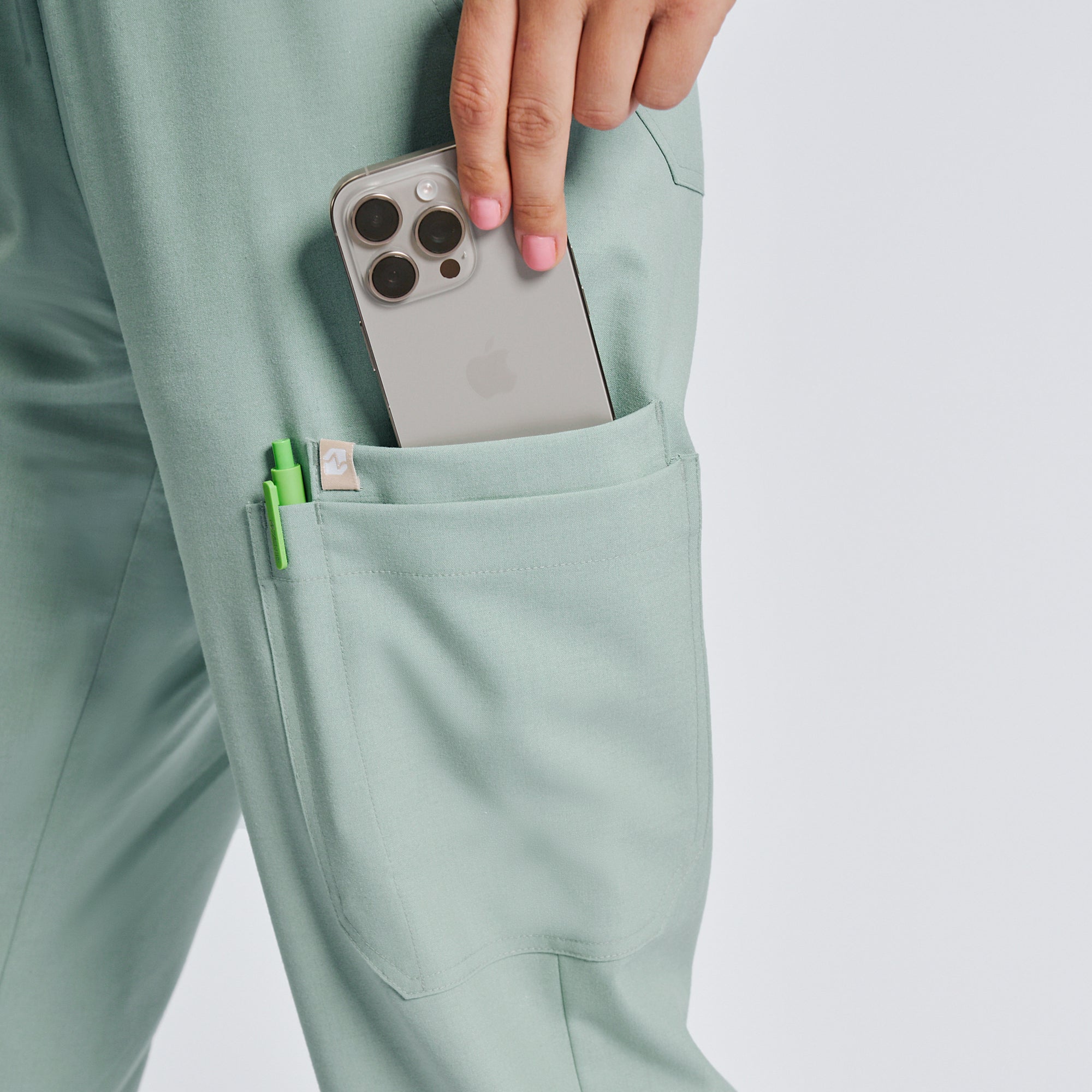Image of Zenir | Women's Signature Straight Scrub Pants - Sage Green