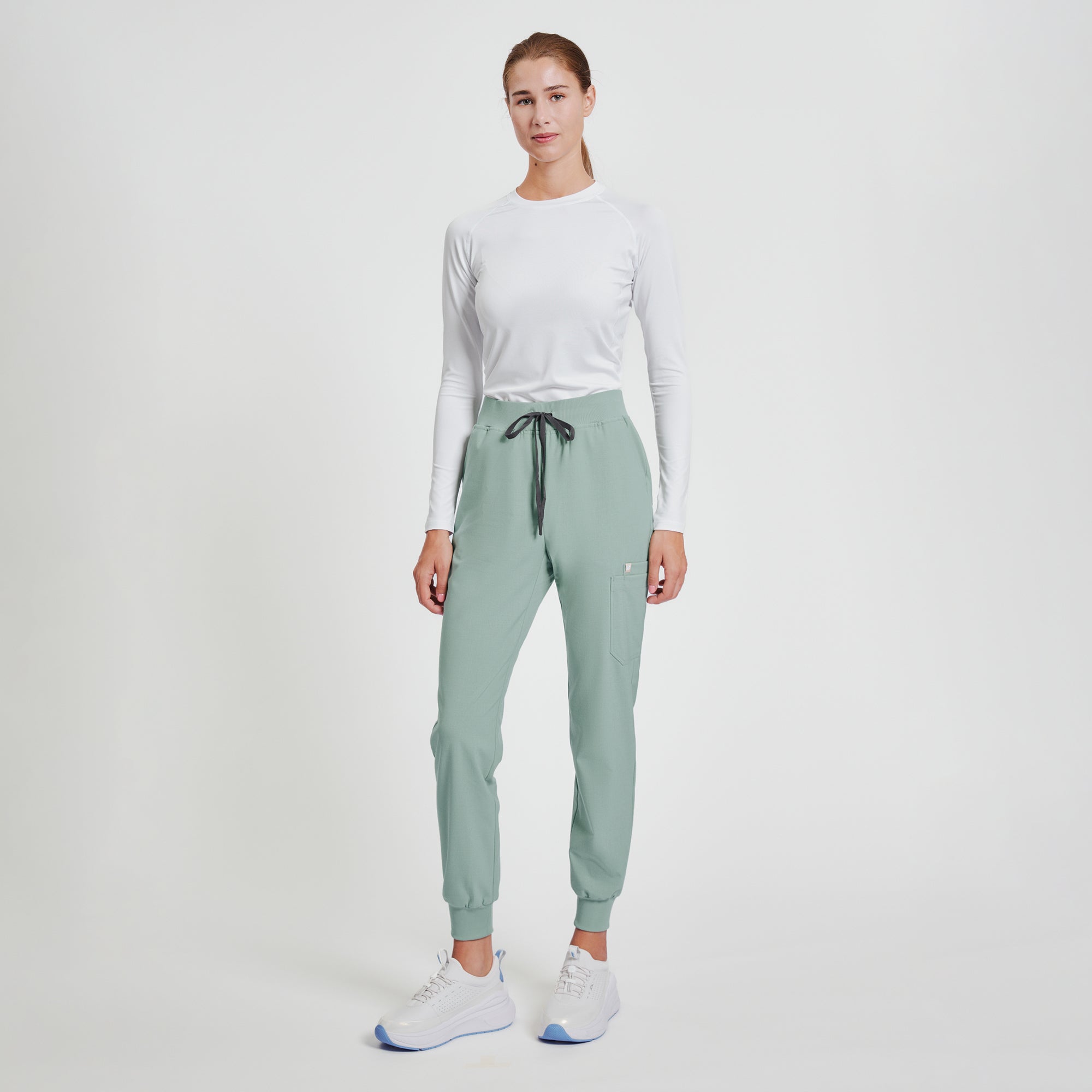 Image of Zenir | Women's Essential Underscrub Top - White