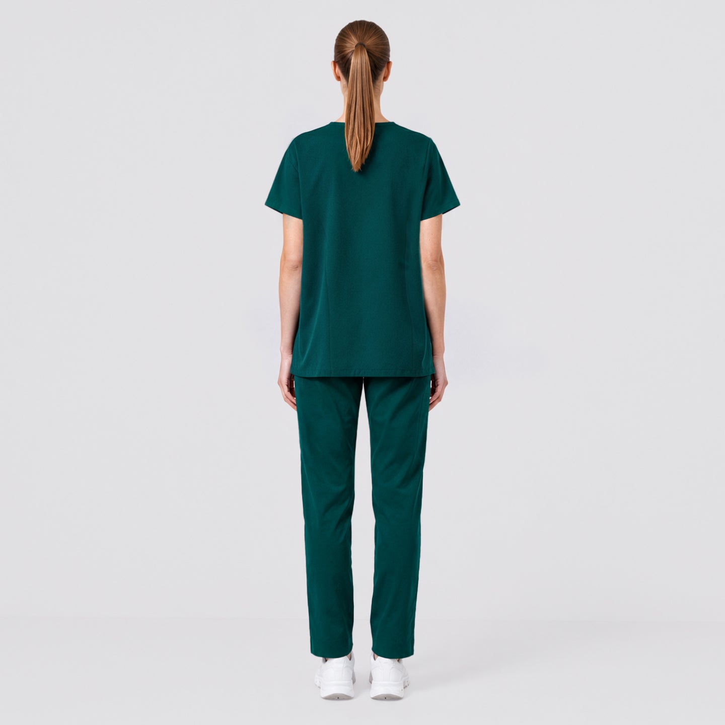 Image of Zenir | Women's 3-Pocket Scrub Top - Pine Green