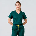 Zenir | Women's 3-Pocket Scrub Top - Pine Green
