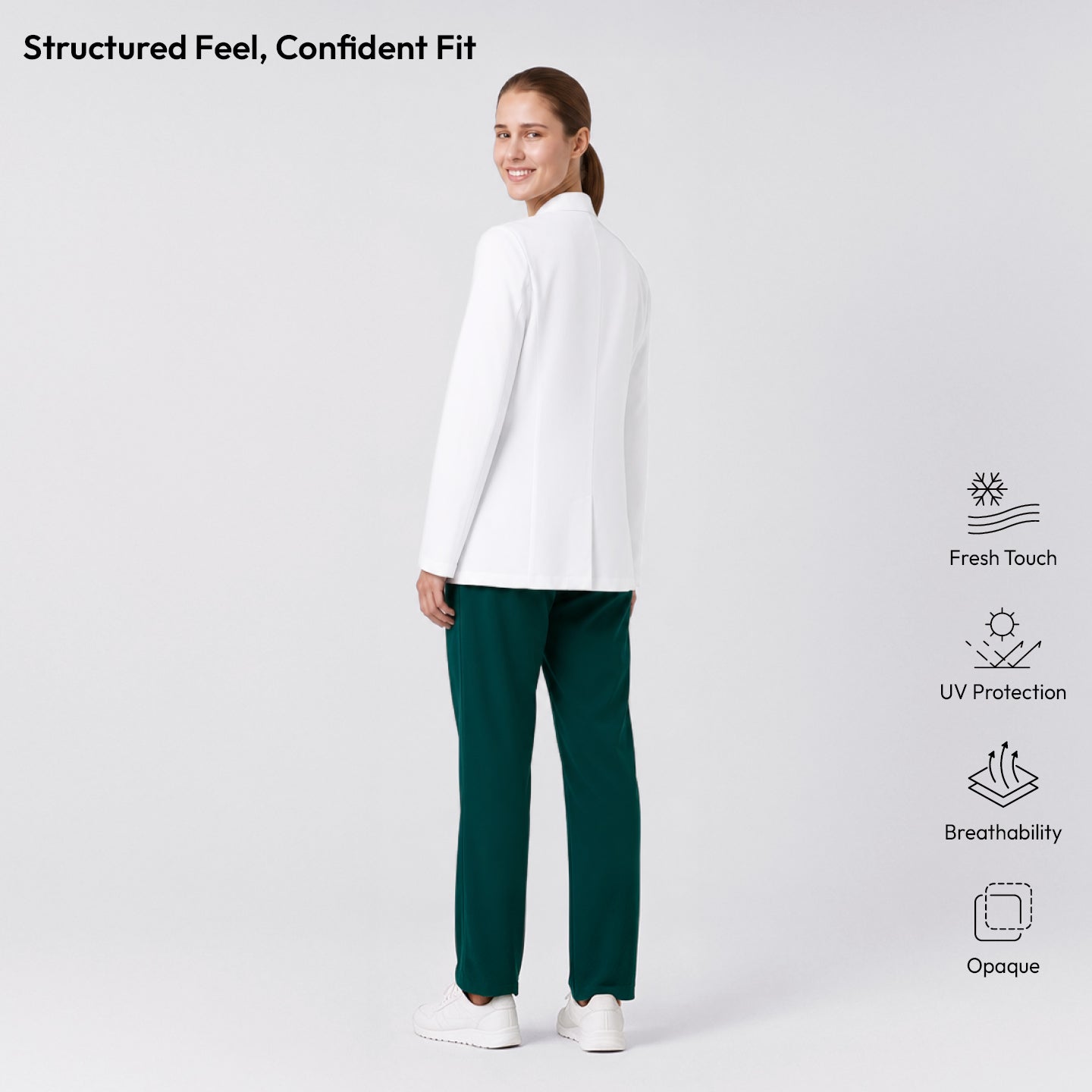 Image of Zenir |  Women's Classic Short Lab Coat LCW-101 - White