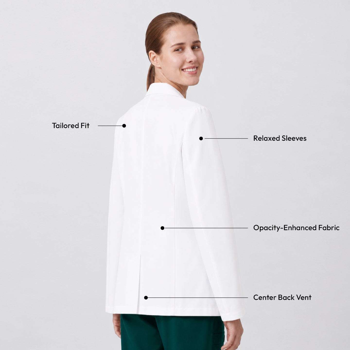 Image of Zenir |  Women's Classic Short Lab Coat LCW-101 - White