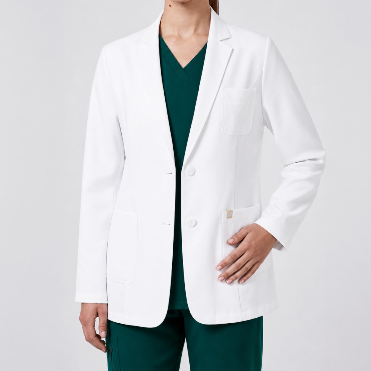 Image of Zenir |  Women's Classic Short Lab Coat LCW-101 - White