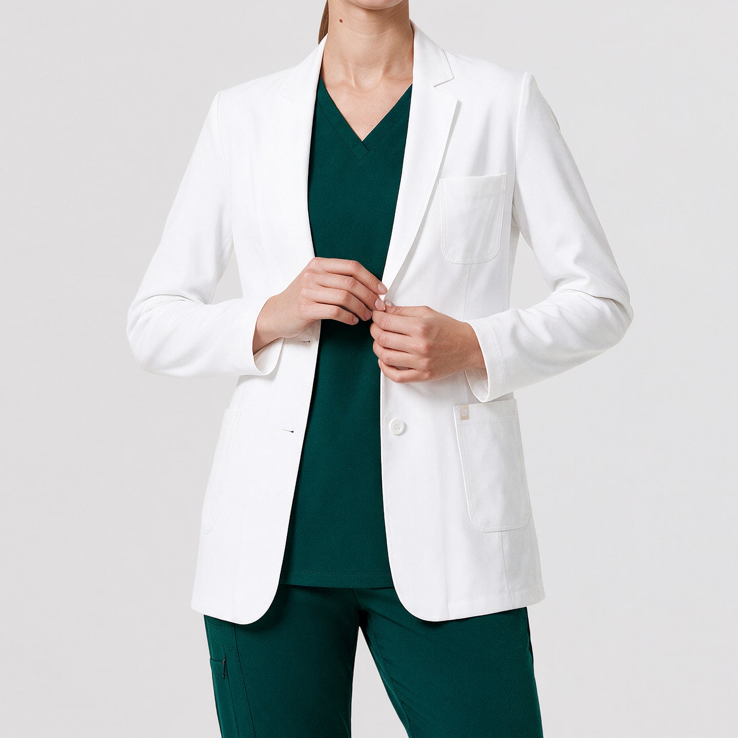 Image of Zenir |  Women's Classic Short Lab Coat LCW-101 - White