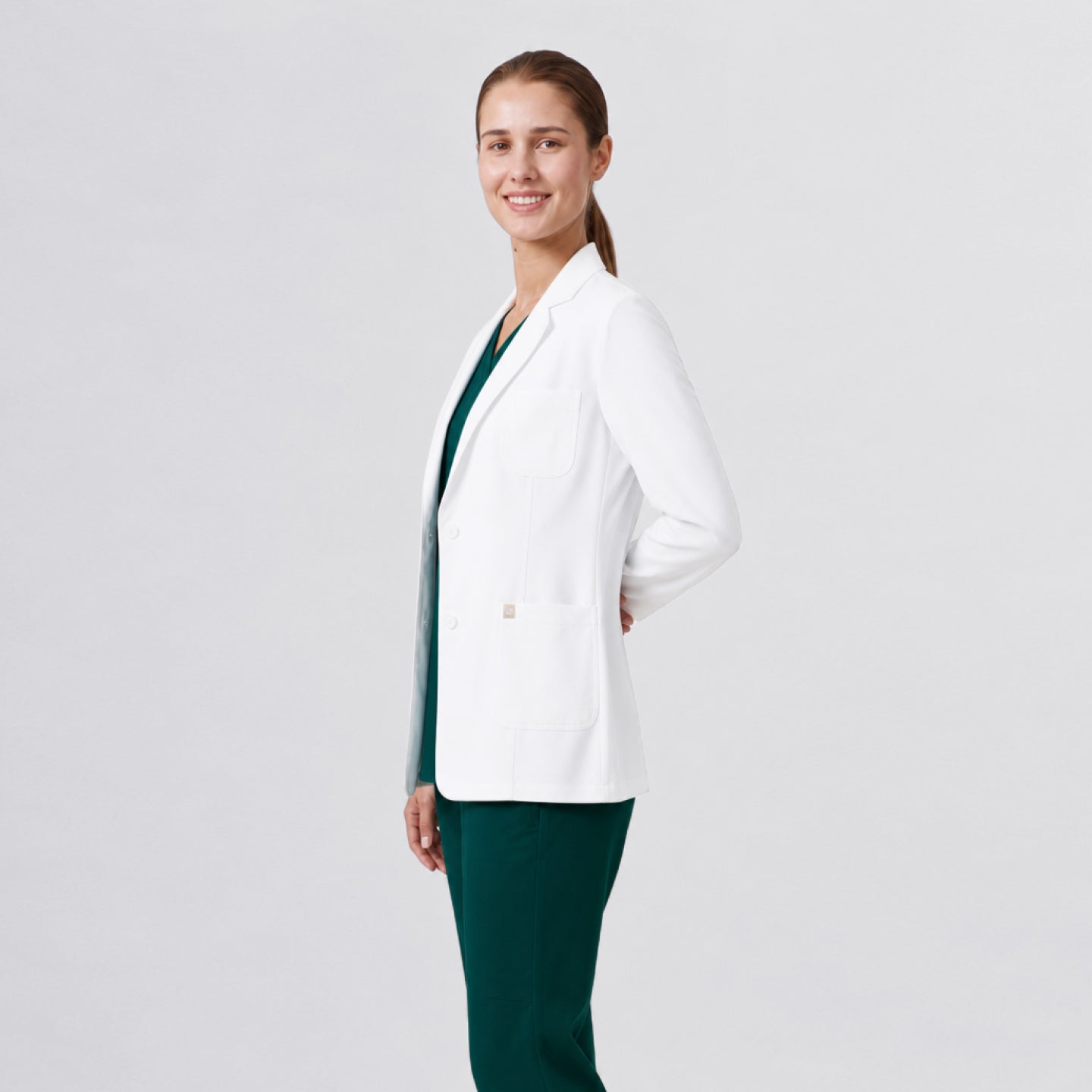 Image of Zenir |  Women's Classic Short Lab Coat LCW-101 - White