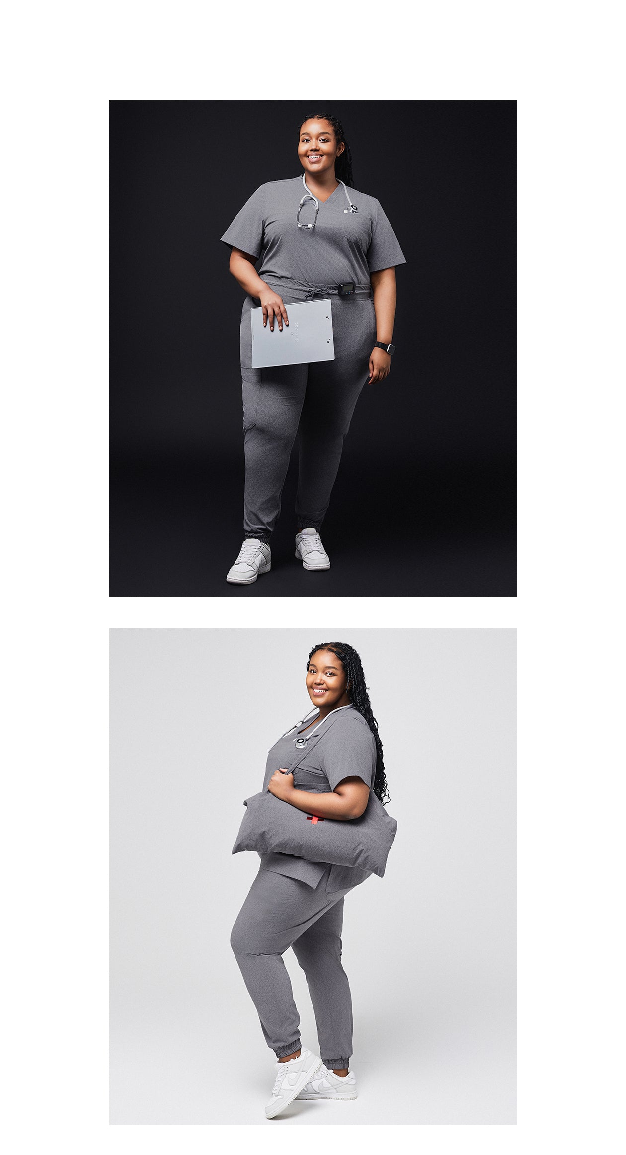 Zenir | Women's StretchFit Jogger Scrub Pants - Ash Gray