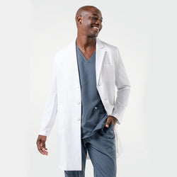Image of Zenir | Men's Standard Long Lab Coat LCM-101 - White