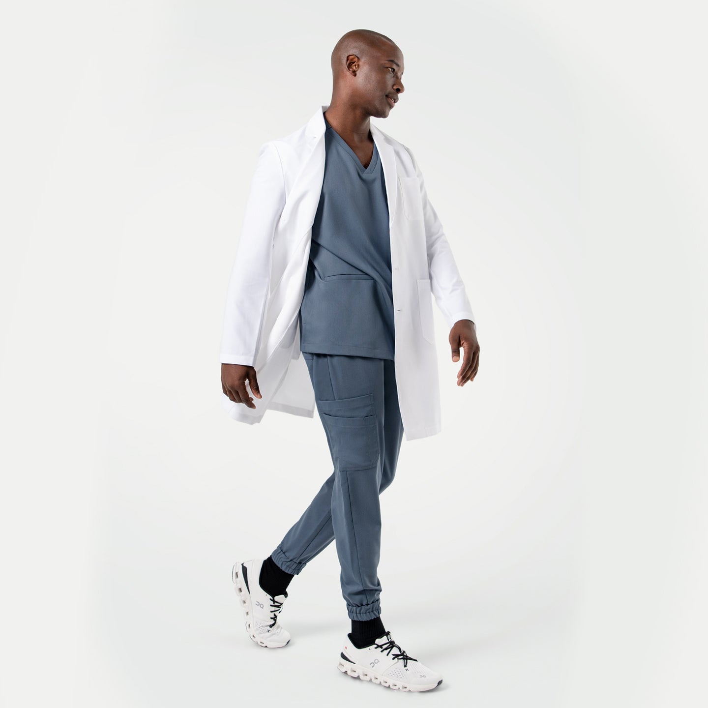 Zenir | Men's Standard Long Lab Coat LCM-101 - White