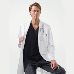 Image of Zenir | Men's Professional Long Lab Coat LCM-103 - White