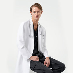 Image of Zenir | Men's Professional Long Lab Coat LCM-103 - White