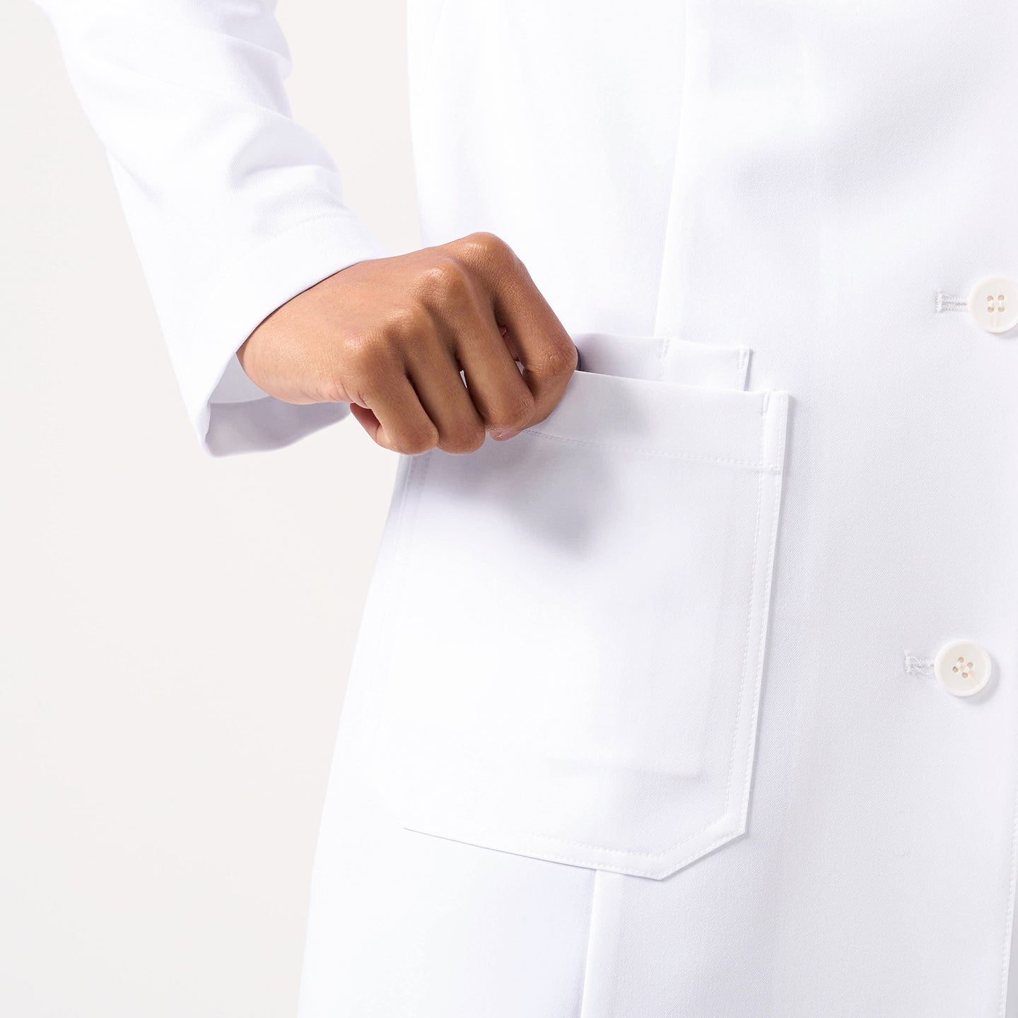 Image of Zenir |  Women's Straight Long Lab Coat LCW-102 - White