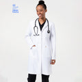 Zenir |  Women's Straight Long Lab Coat LCW-102 - White