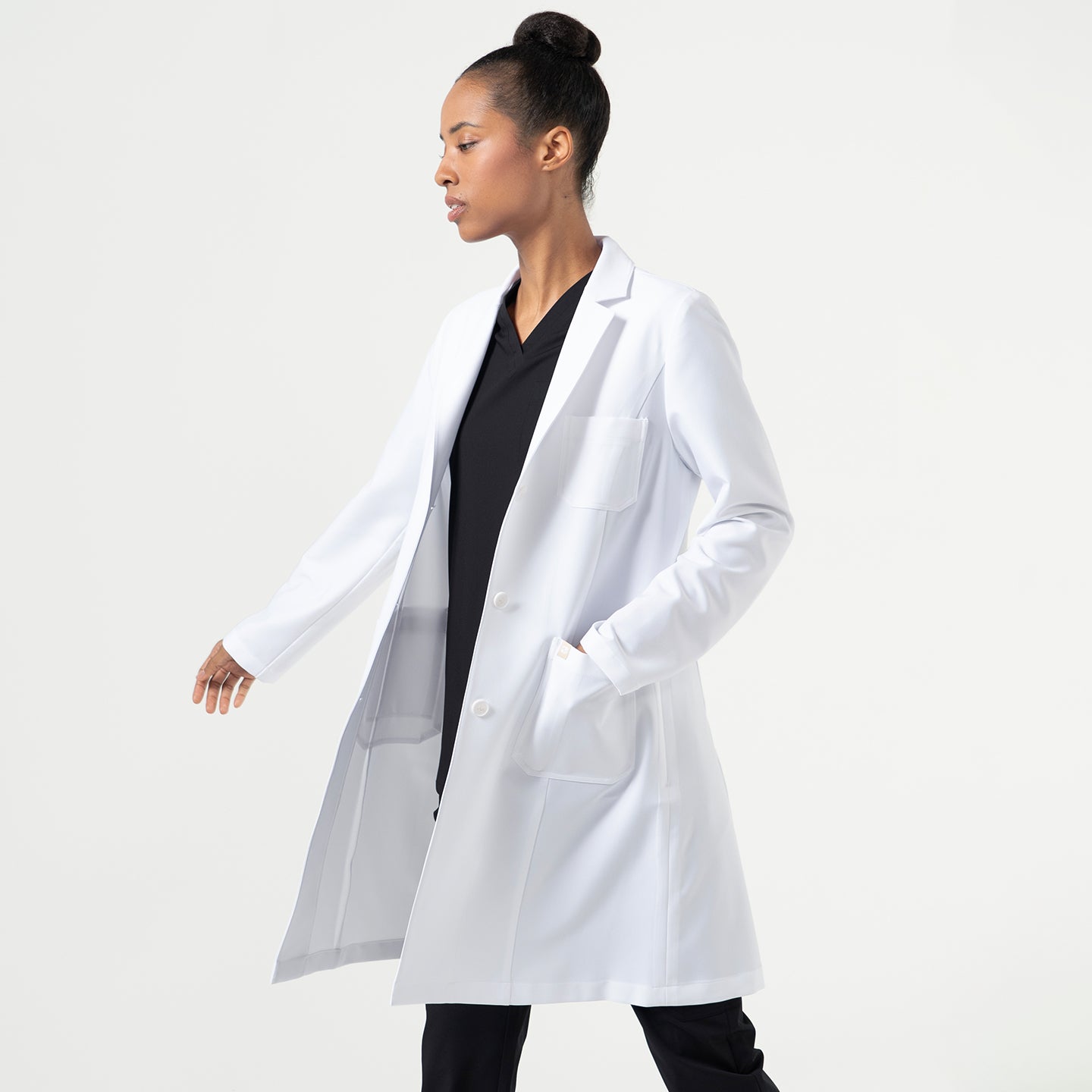 Image of Zenir |  Women's Straight Long Lab Coat LCW-102 - White