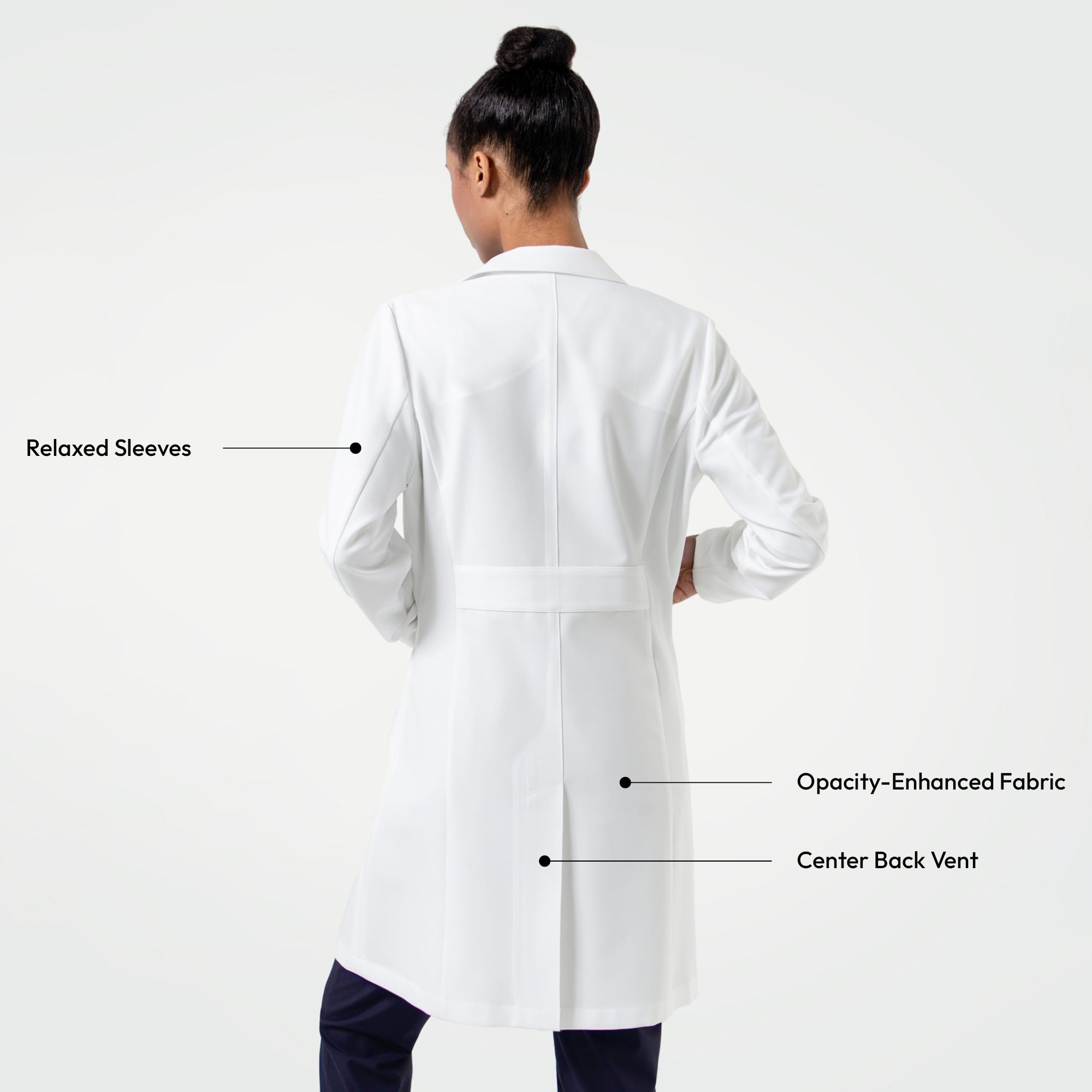 Image of Zenir |  Women's Straight Long Lab Coat LCW-303 - White