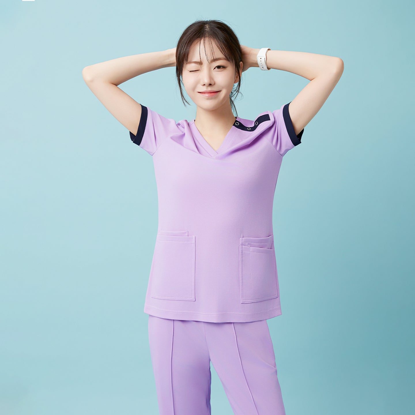 TUL | OS-230 Women's Active Stretch Scrub Top - Lavender