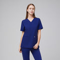 Zenir | Women's Double Pocket Scrub Top - Admiral Blue