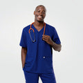 Zenir | Men's Double Pocket Scrub Top - Admiral Blue
