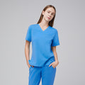 Zenir | Women's ZenFlex Comfort Scrub Top - Aqua Blue