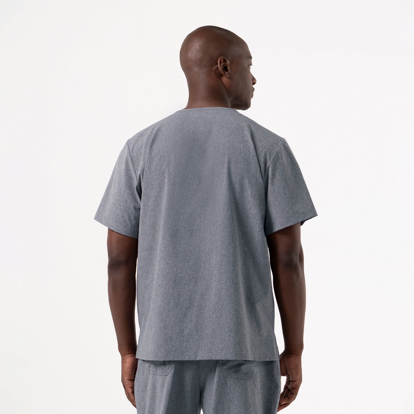 Zenir | Men's Single Pocket Scrub Top - Ash Gray