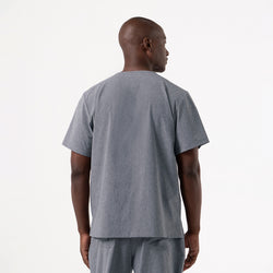 Image of Zenir | Men's Single Pocket Scrub Top - Ash Gray