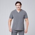 Zenir | Men's Shoulder Button Scrub Top - Ash Gray
