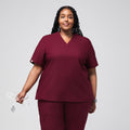Zenir | Women's 3-Pocket Scrub Top - Burgundy