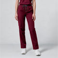 Zenir | Women's Zipper Pocket Split Hem Scrub Pants - Burgundy
