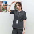 TUL | OS-186 Women's Snap Button Scrub Top- Charcoal Gray