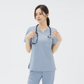 Zenir | Women's Single Pocket Scrub Top (1) - Cool Gray