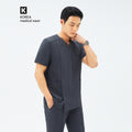 TUL | DS-186 Men's V-Snap Zipper Scrub Top - Deep Gray