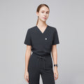 Zenir | Women's Single Pocket Scrub Top - Deep Gray