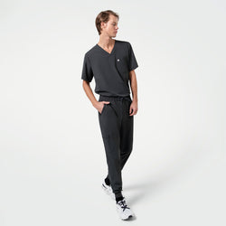 Image of Zenir | Men's Single Pocket Scrub Top - Deep Gray
