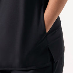 Image of Zenir | Women's 3-Pocket Scrub Top - Eco Black