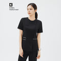 TUL | OS-206 Women's Edge Stripe Scrub Top - Eco Black
