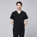 Zenir | Men's Shoulder Button Scrub Top - Eco Black