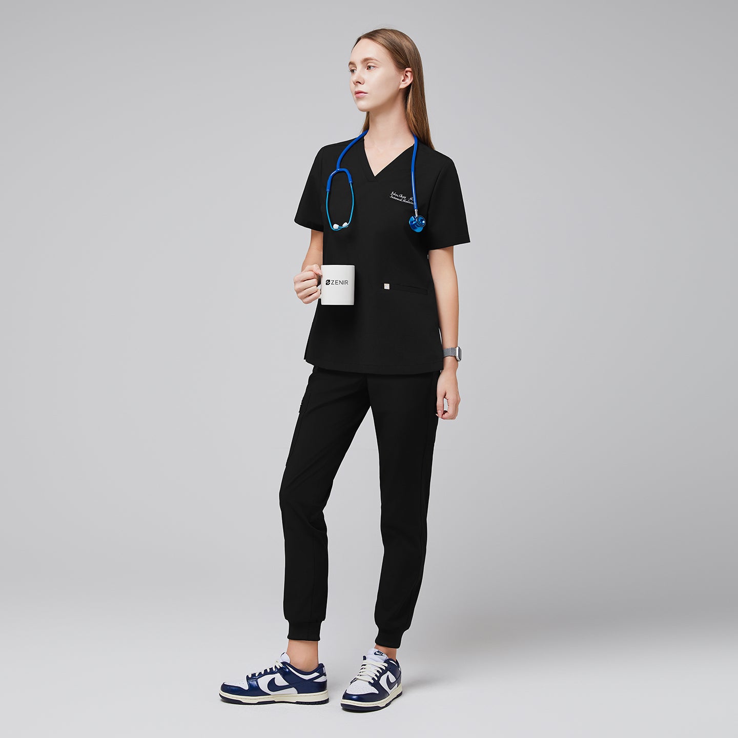 Black Scrubs Best Sneakers With Scrubs Zenir Women's Zipper Pocket
