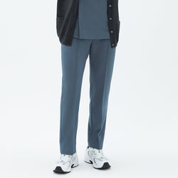Image of Close-up front view of TUL Men's Premium Banding Pants in Haze Gray, showing the straight-leg fit and banding detail.