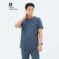 TUL | DS-190 Men's Round Snap Zipper Scrub Top - Haze Gray
