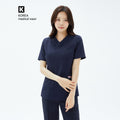 TUL | OS-134 Women's Front Zipper Scrub Top - Mir Navy