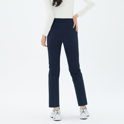 Image of Back view of TUL Women’s Side Hidden Banding Pants in Mir Navy, emphasizing a streamlined silhouette and durable fabric.