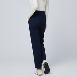Image of Side angle of TUL Women's Premium Banding Pants in Mir Navy, highlighting the discreet premium banding and sleek design.