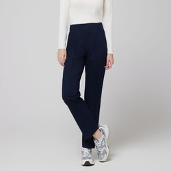 Image of Front view of TUL Women's Premium Banding Pants in Mir Navy, showcasing a tailored fit and premium side band detail.