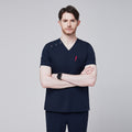 Zenir | Men's Shoulder Button Scrub Top - Eco Navy