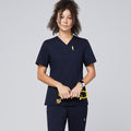 Zenir | Women's 3-Pocket Scrub Top - Navy