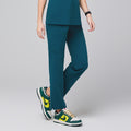 Zenir | Women's Straight Split Hem Scrub Pants - Ocean Teal